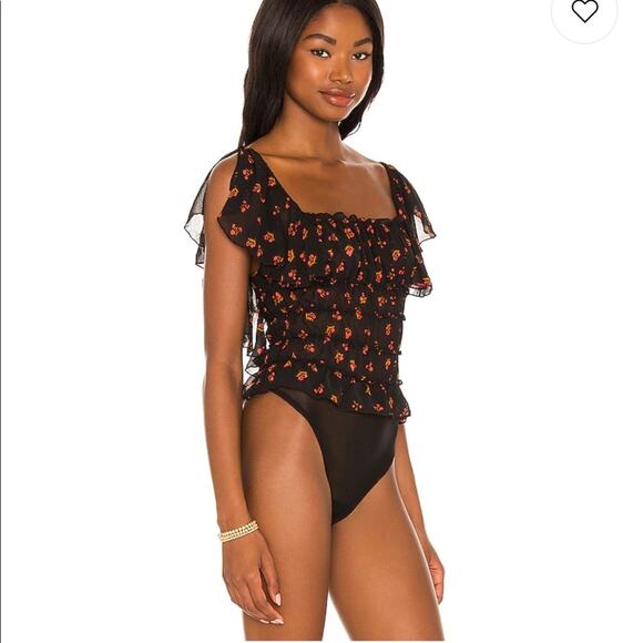 Free People Juliet Printed Bodysuit Twilight Combo size small - Picture 2 of 8